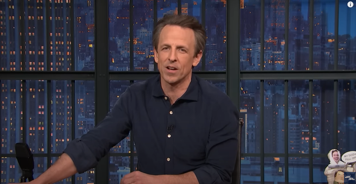 Seth Meyers joked about Mr Trump recruiting mega-donors after being ordered to pay $83m