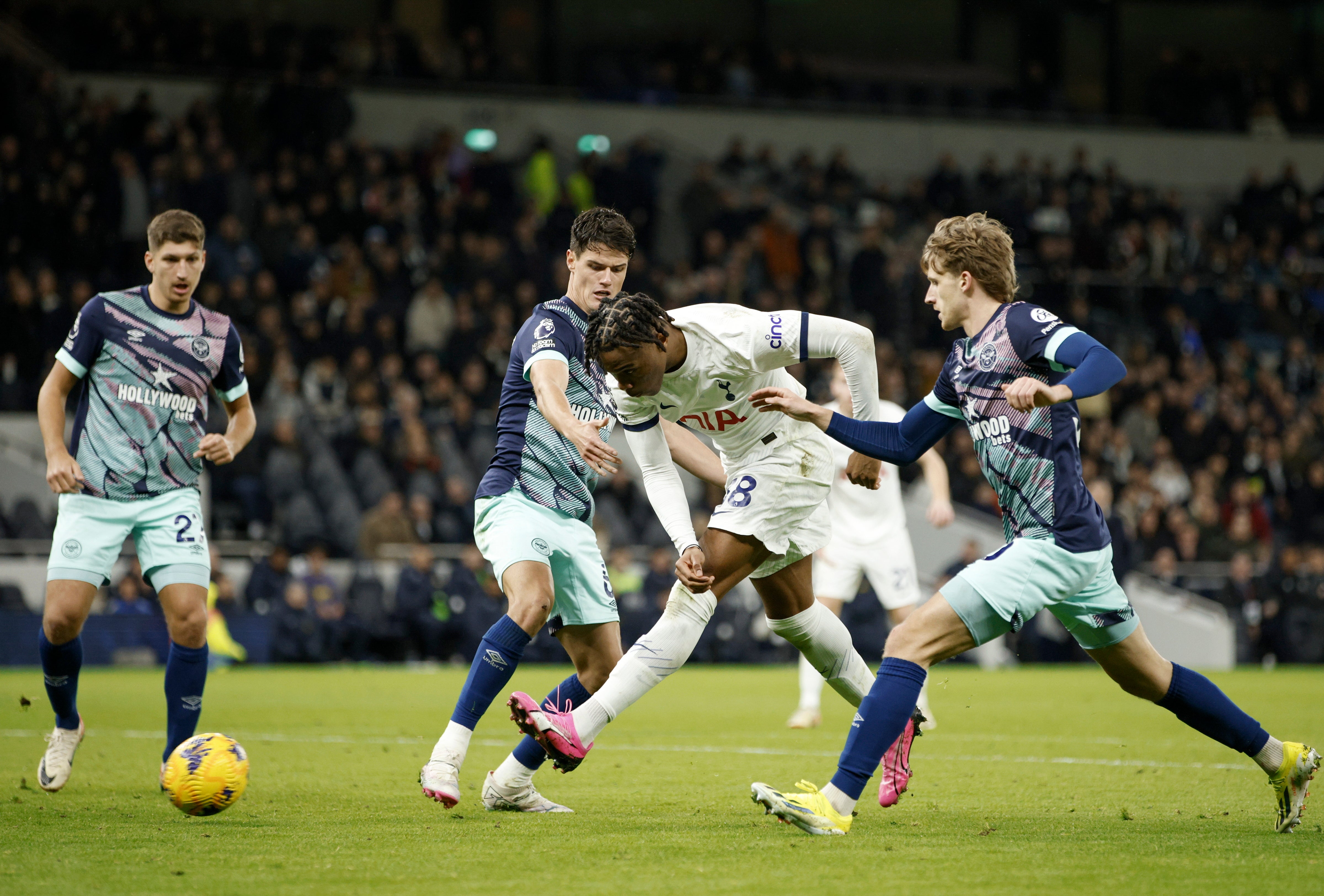 Destiny Udogie equalised for Spurs after Brentford took a first-half lead