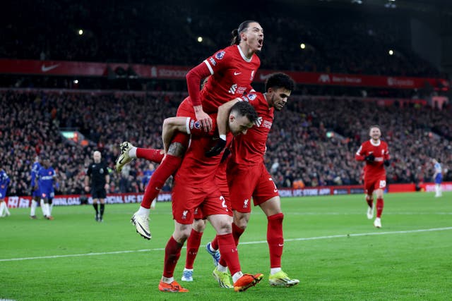 <p>The Reds thrashed Chelsea to move five points clear at the top </p>