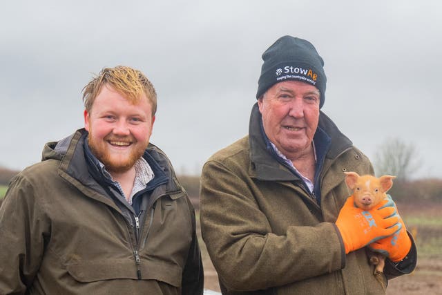 <p>Kaleb Cooper (left) and Jeremy Clarkson in ‘Clarkson’s Farm’</p>