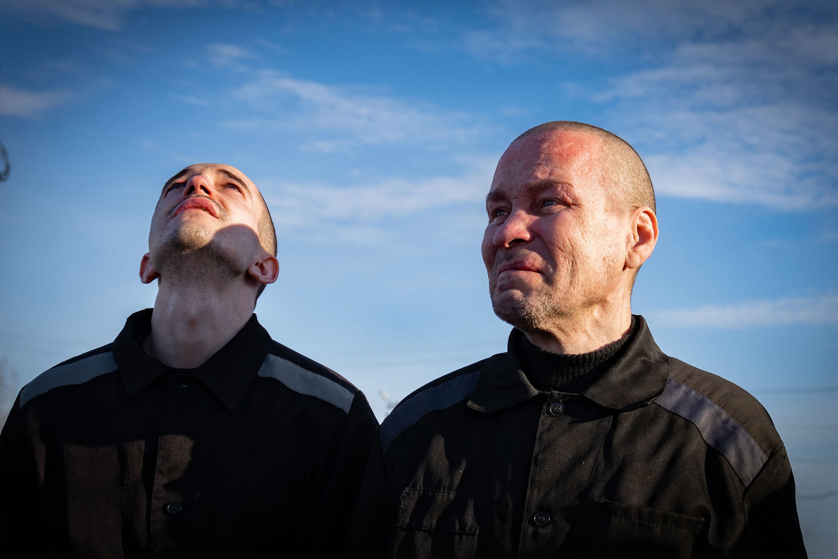 Ukrainian former prisoners of war reacting following a prisoner exchange, amid Russia’s military invasion on Ukraine