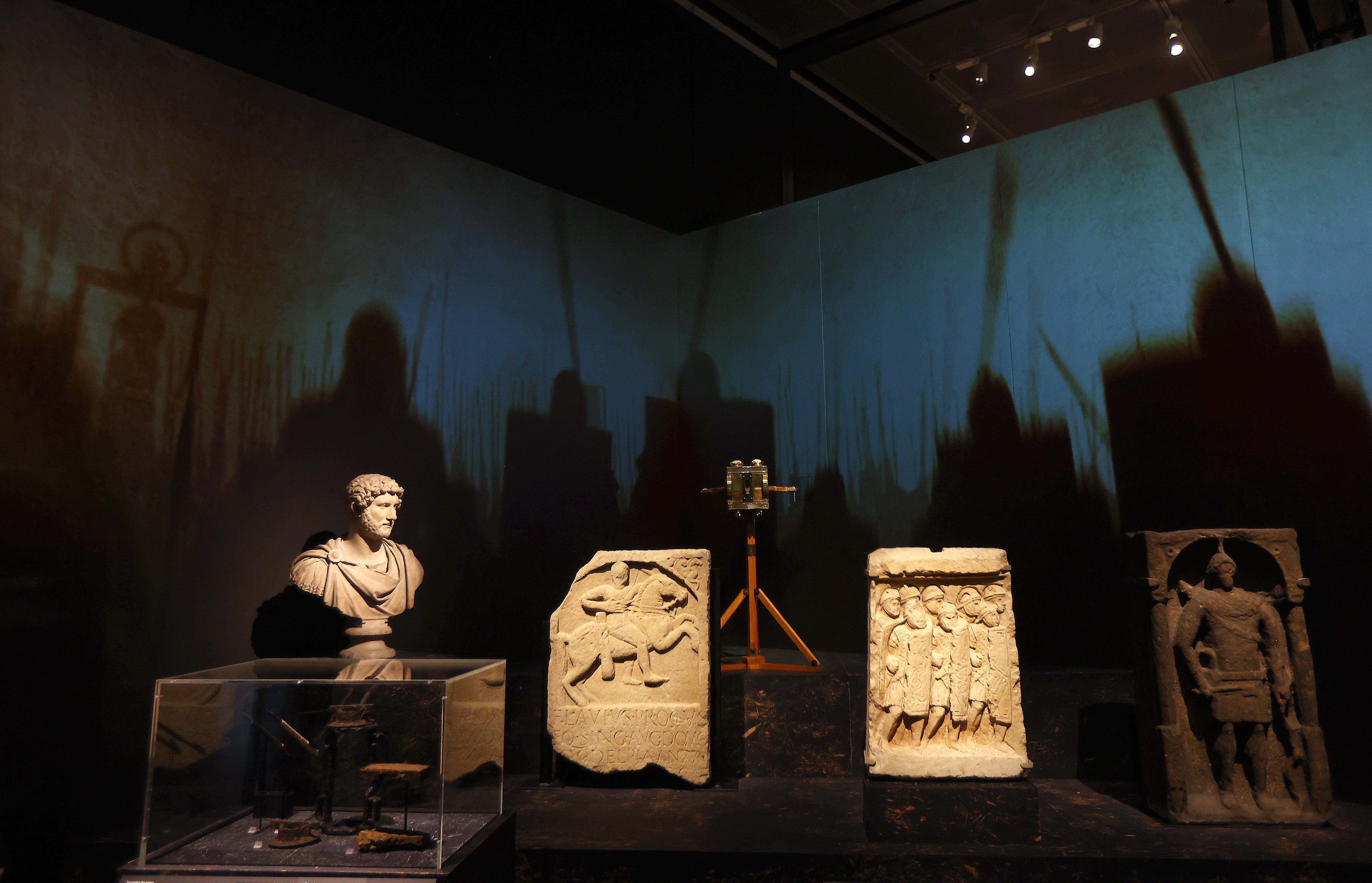 Roman-era objects on display at the British Musuem