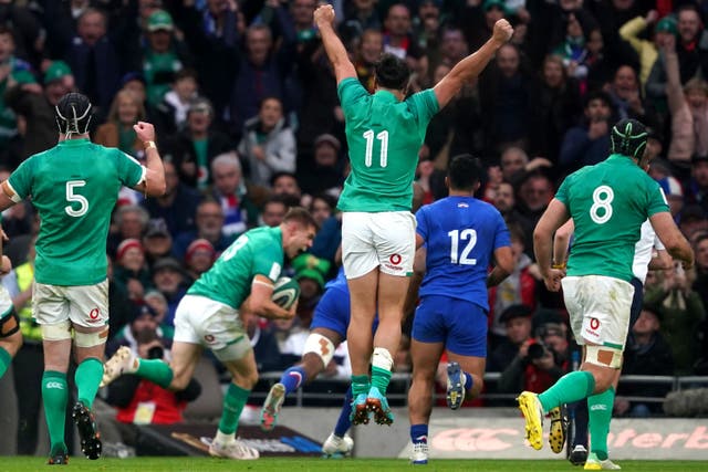 Ireland overcame France 32-19 en route to Grand Slam glory in 2023 (Brian Lawless/PA)