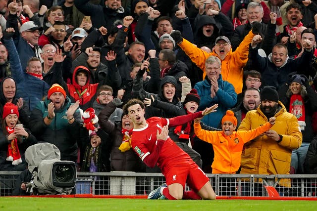 Liverpool midfielder Curtis Jones believes his “time has come” to play a major role (Peter Byrne/PA)