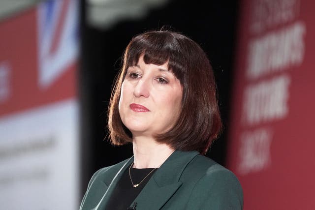 Shadow chancellor Rachel Reeves addressing 400 business leaders at the Kia Oval, London, during the launch of the Labour Party’s plan for business (Stefan Rousseau/PA)