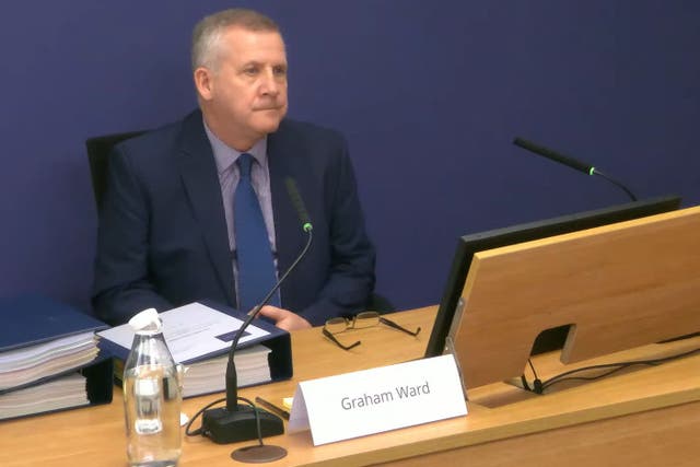 Former security team casework manager and financial investigator Graham Ward was giving evidence to the Post Office Horizon IT Inquiry (Post Office Horizon IT Inquiry/PA)