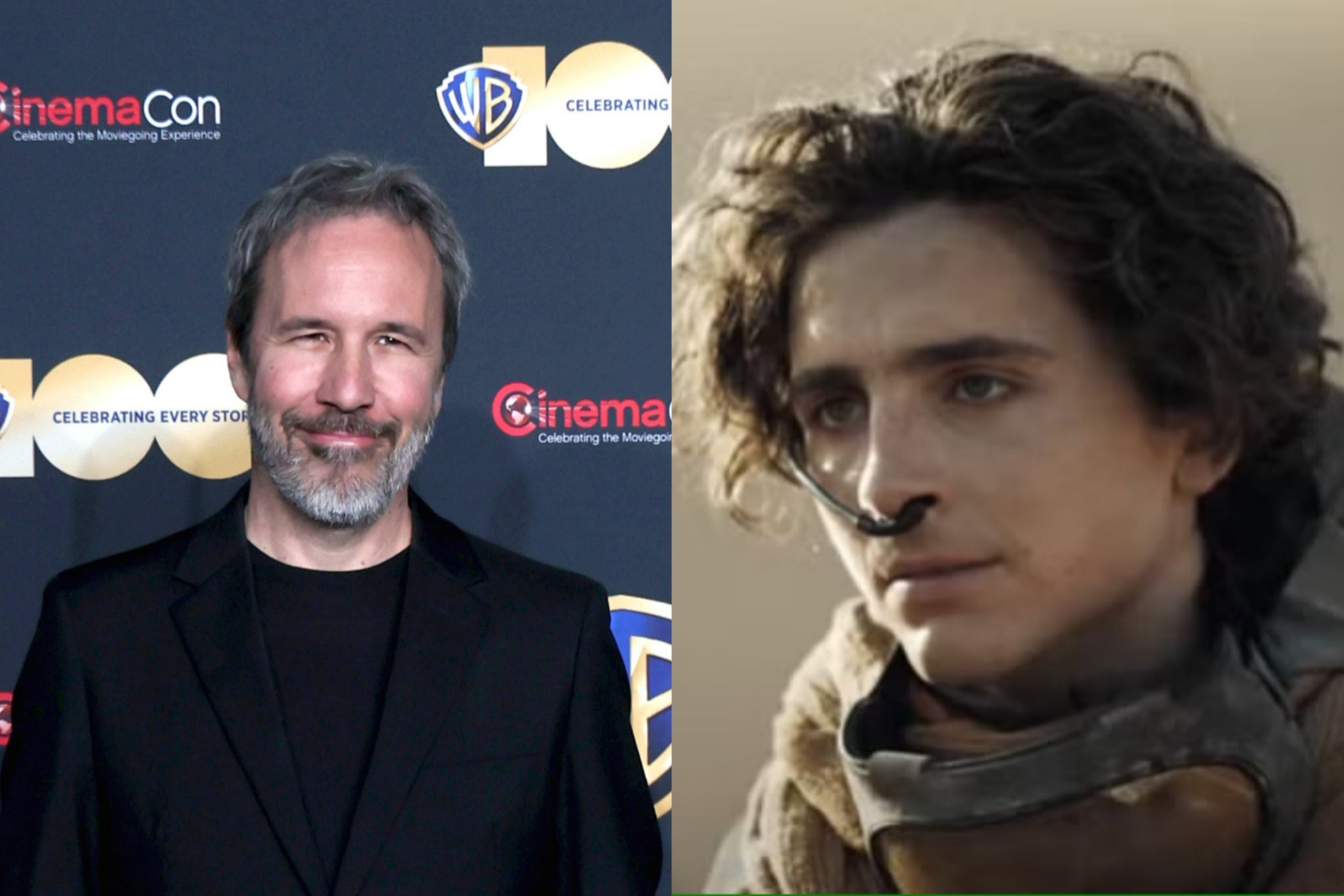 <p>Denis Villenueve and Timothee Chalamet in Dune 2</p>