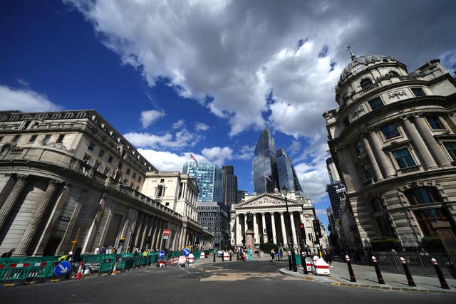 Shares in London’s FTSE 100 weathered the Bank of England’s decision to hold interest rates steady on Thursday (Yui Mok/PA)
