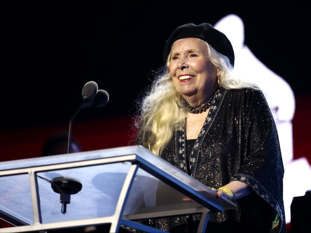 <p>Joni Mitchell, 80, has made only a handful of live performances after she suffered a brain aneurysm in 2015</p>