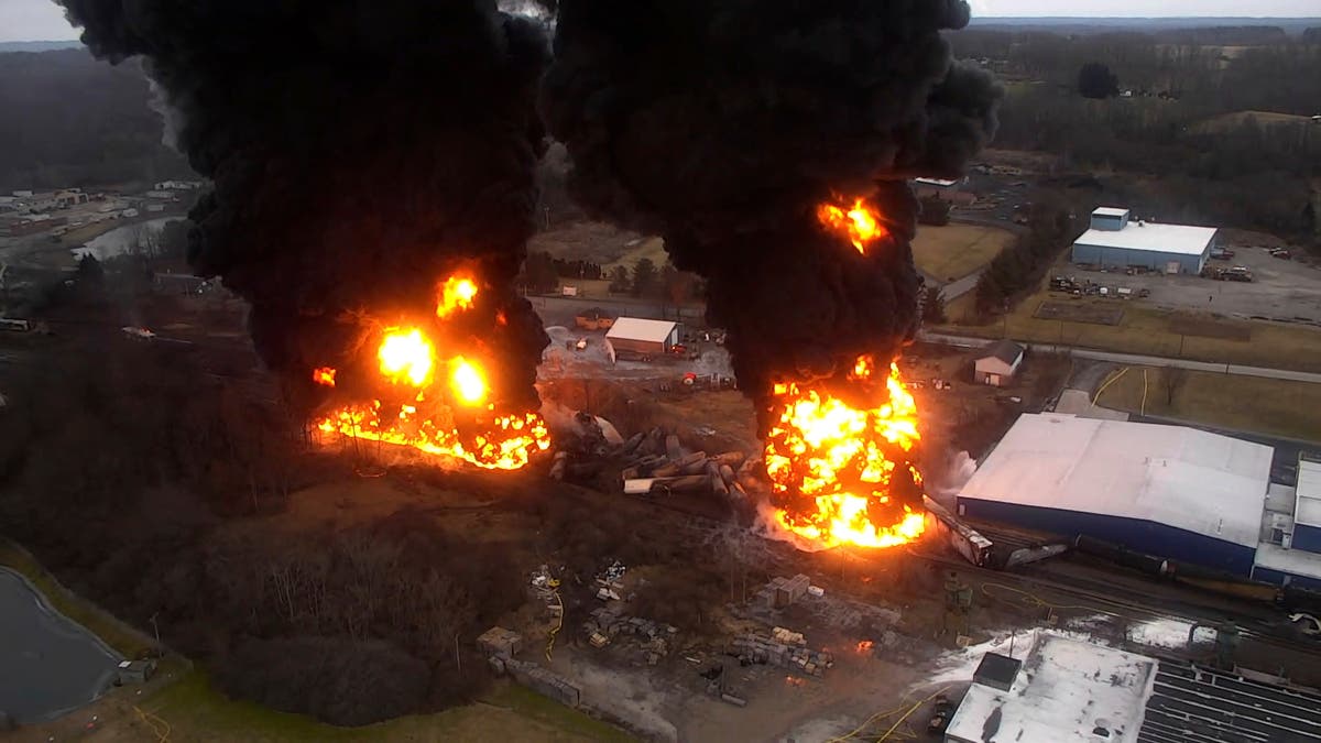 New videos show towers of fire that prompted evacuations after last year's fiery Ohio derailment