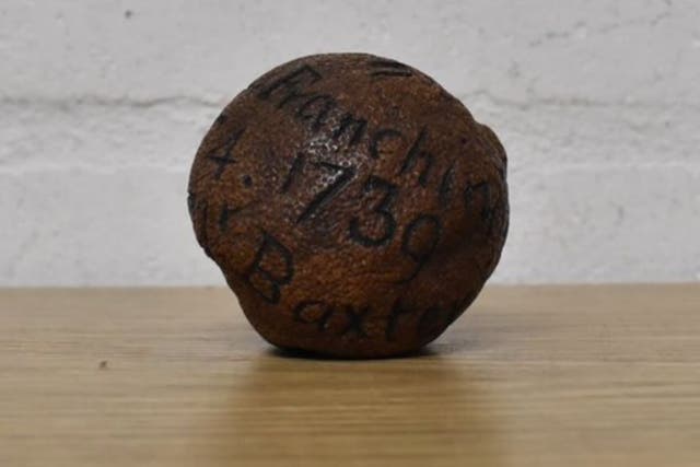 <p>The 285-year-old lemon was inscribed with words ‘‘Given by Mr P Lu Franchini Nov 4 1739 to Miss E Baxter</p>