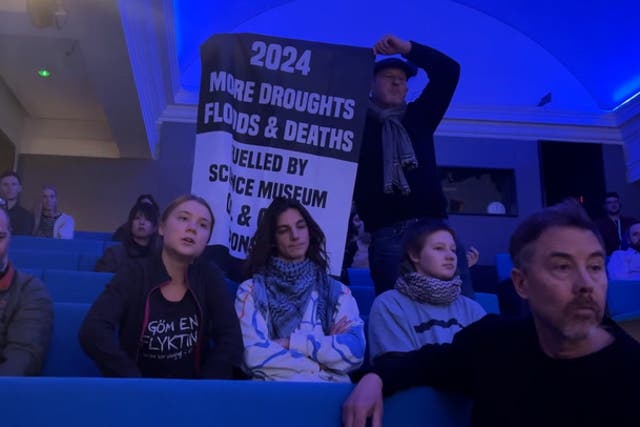 <p>Greta Thunberg hijacks London Science Museum event for climate protest hours after court appearance.</p>