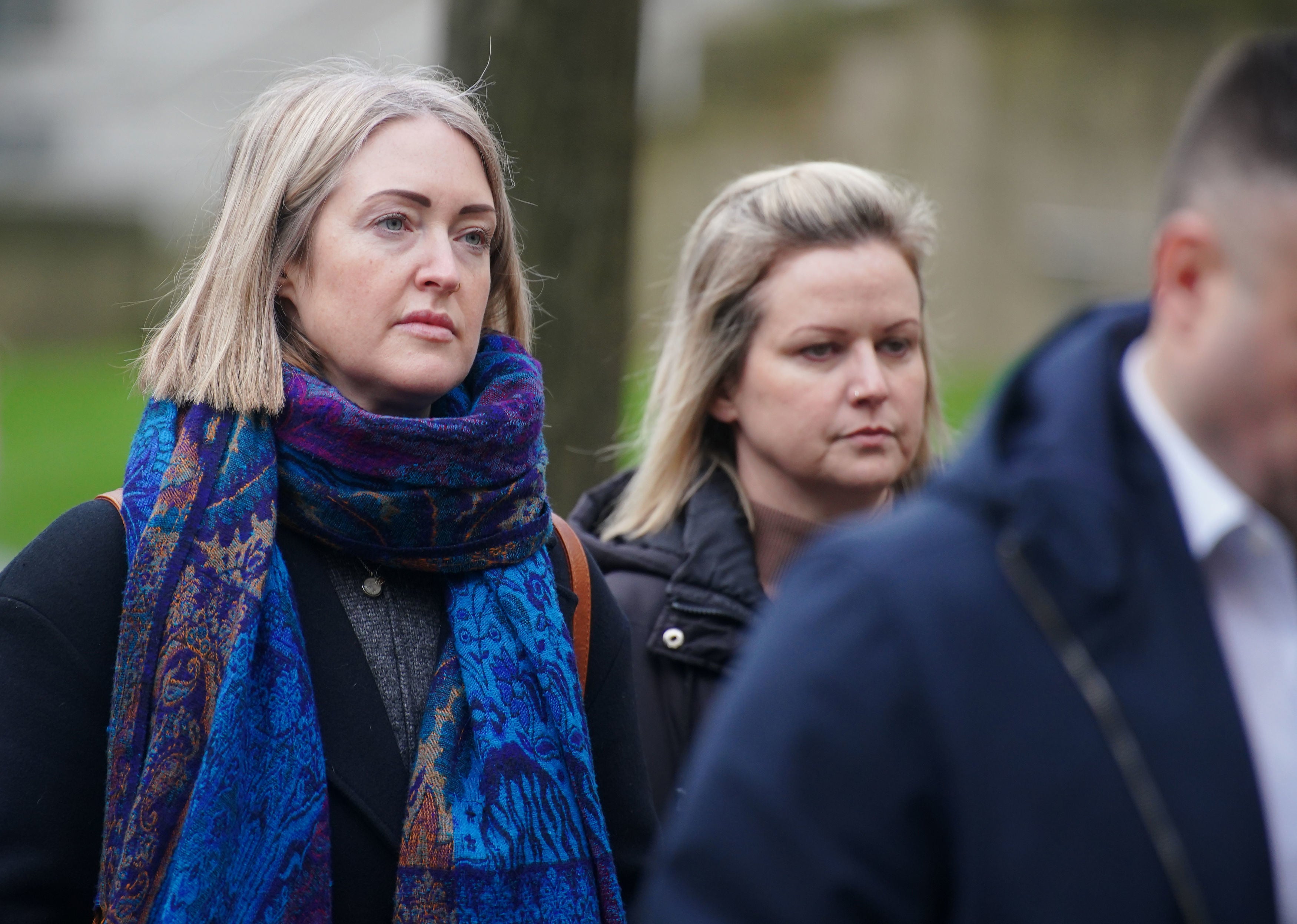 Brianna Ghey's (left) mother Esther Ghey arrives at Manchester Crown Court