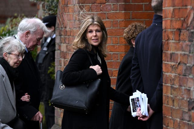 <p>Kate Garraway attends the funeral of her husband, Derek Draper</p>