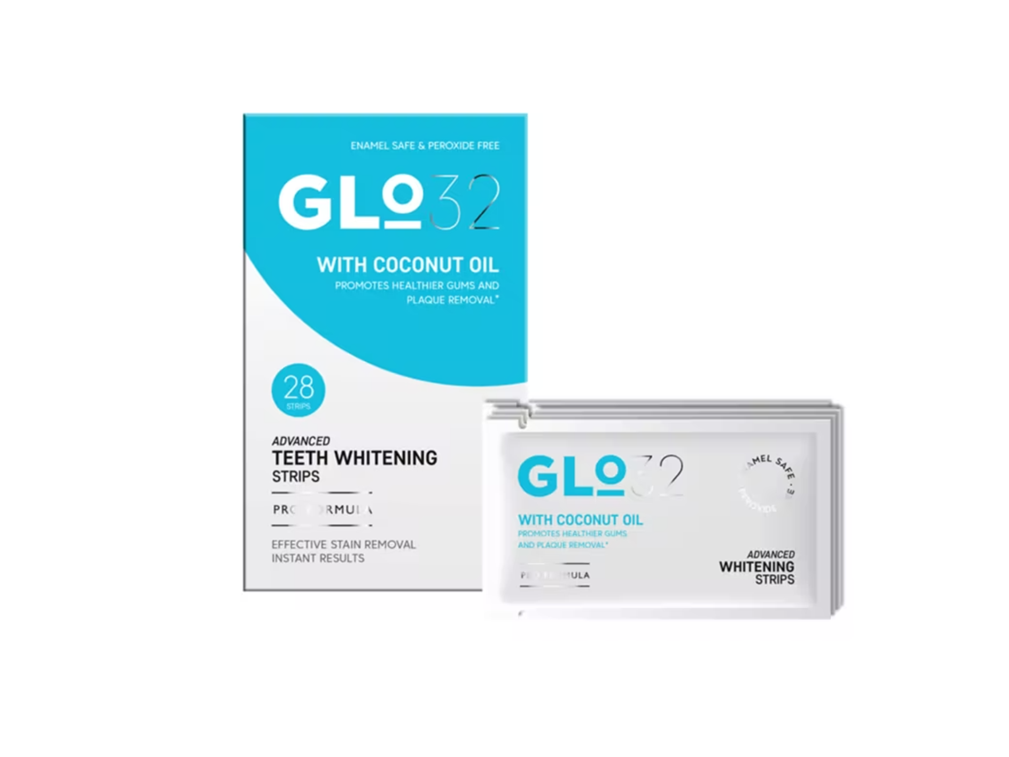 best teeth whitening kits review 2024 indybest Glo32 teeth whitening strips, pack of 28.