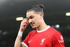 Darwin Nunez a doubt for Liverpool’s trip to Arsenal after playing through injury