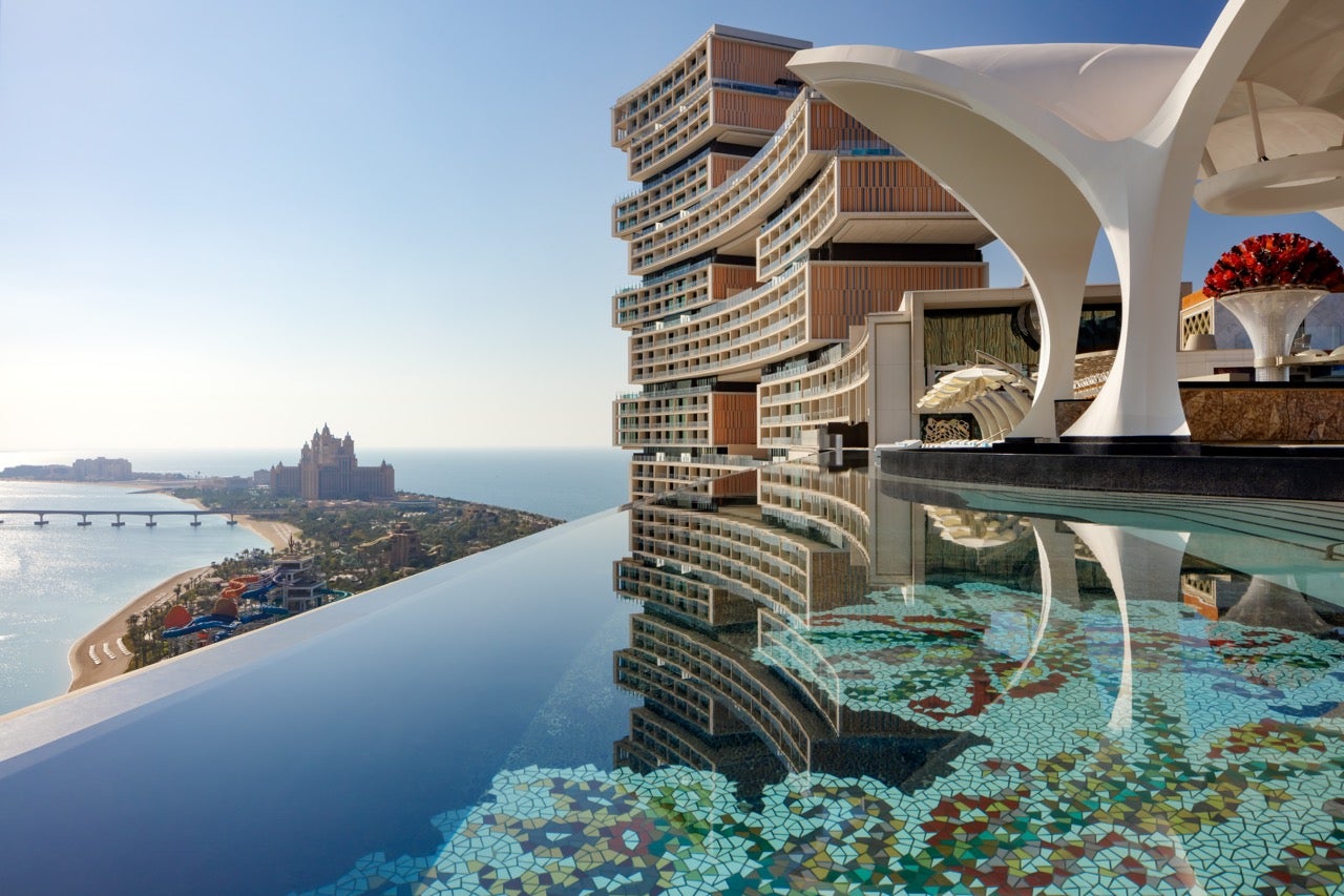 Spectacular views of the Palm Jumeirah from the Cloud 22 infinity pool