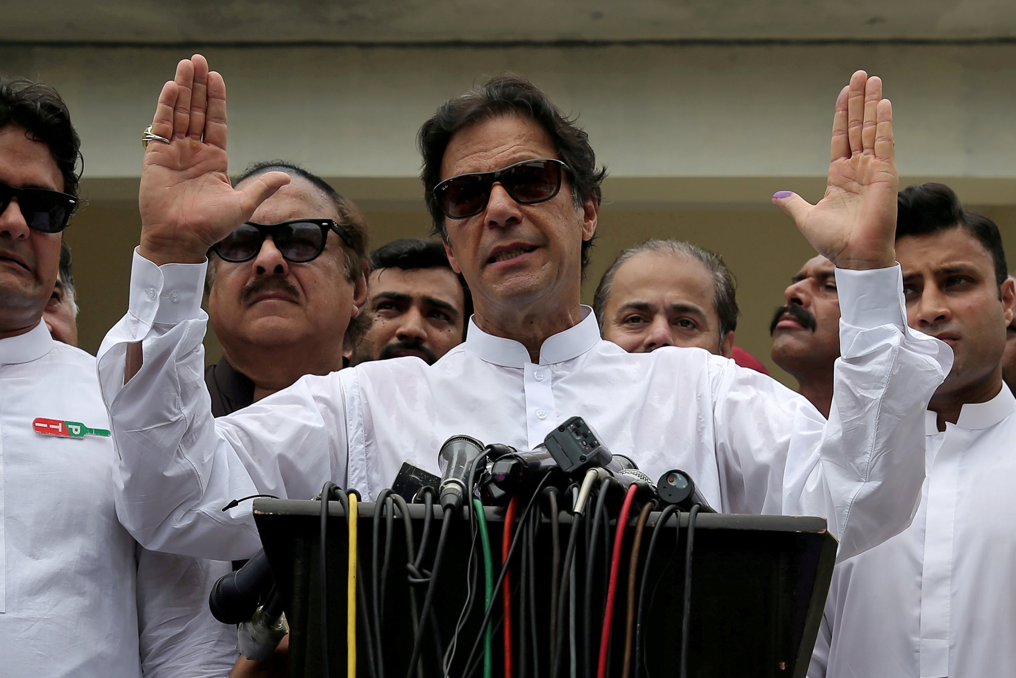 Imran Khan on election day in 2018