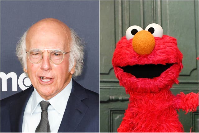 <p>Larry David appeared to grab Elmo’s face in a dramatic skit </p>