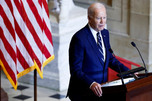 <p>President Joe Biden is trying to win over voters with his economic record </p>