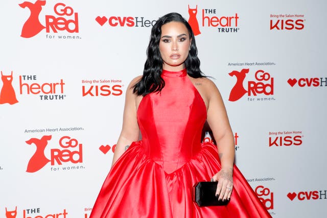 <p>Demi Lovato attends The American Heart Association’s Go Red for Women Red Dress Collection Concert 2024 on 31 January 2024</p>