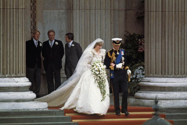 <p>Prince Charles and Princess Diana leaving St Paul's Cathedral in London after the wedding ceremony</p>