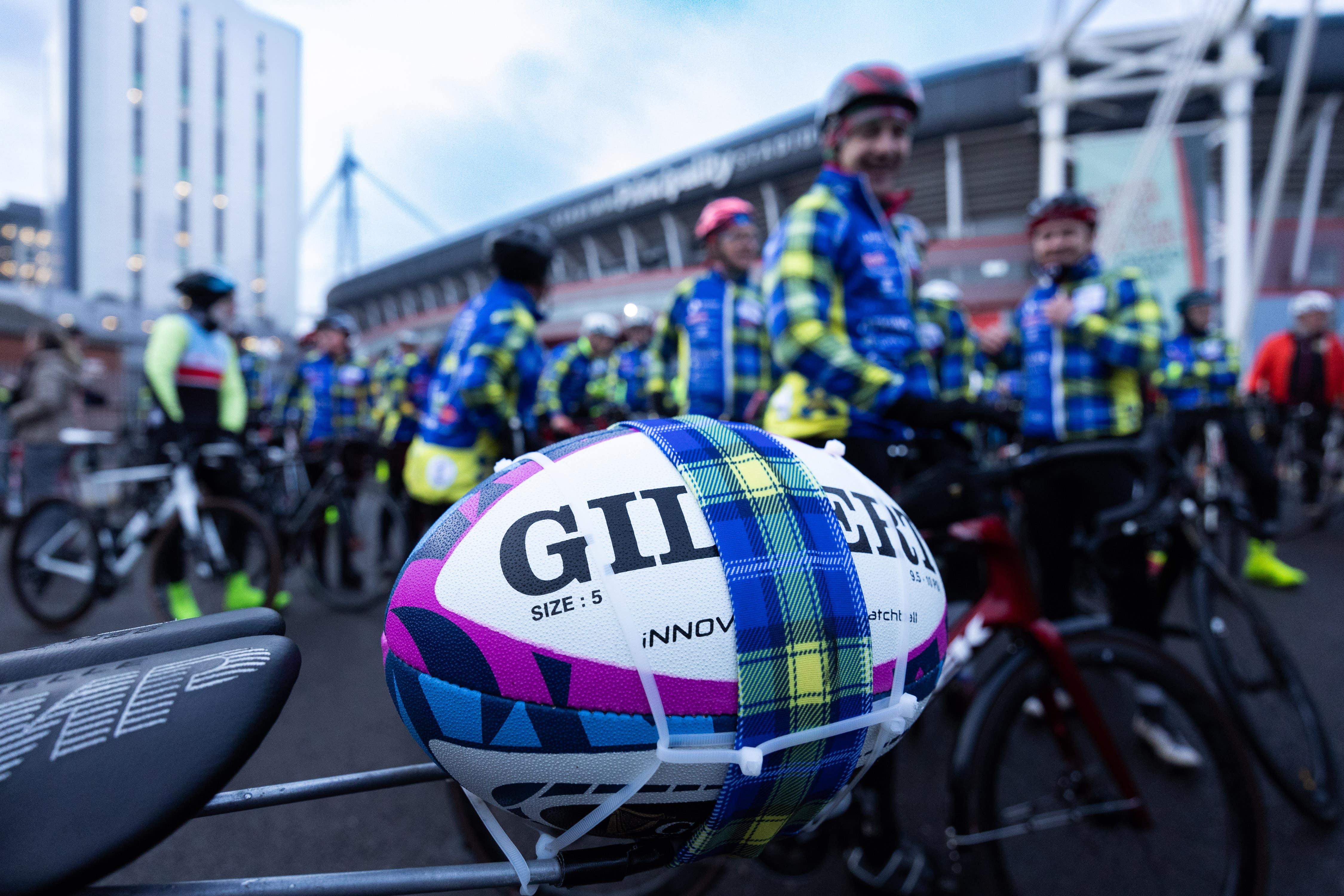 The ball will be used in the Wales v Scotland Six Nations game on Saturday (My Name’5 Doddie Foundation/PA)