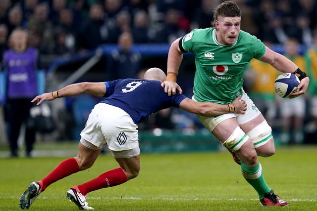 Ireland lock Joe McCarthy shone against France (Andrew Matthews/PA)