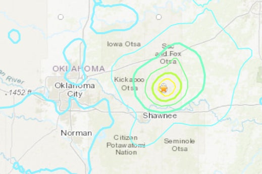 A 5.1 magnitude earthquake struck near Oklahoma City