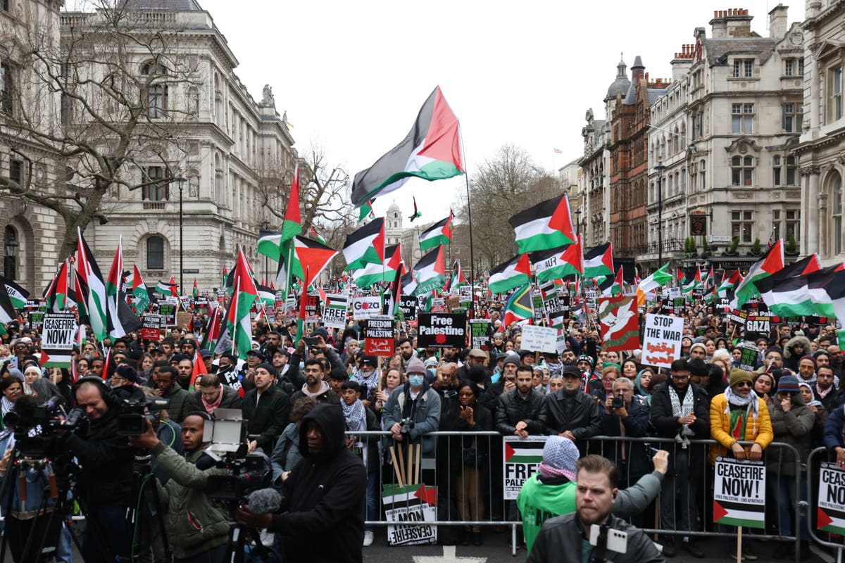 10,000 March Through London In Support Of Gaza Ceasefire 