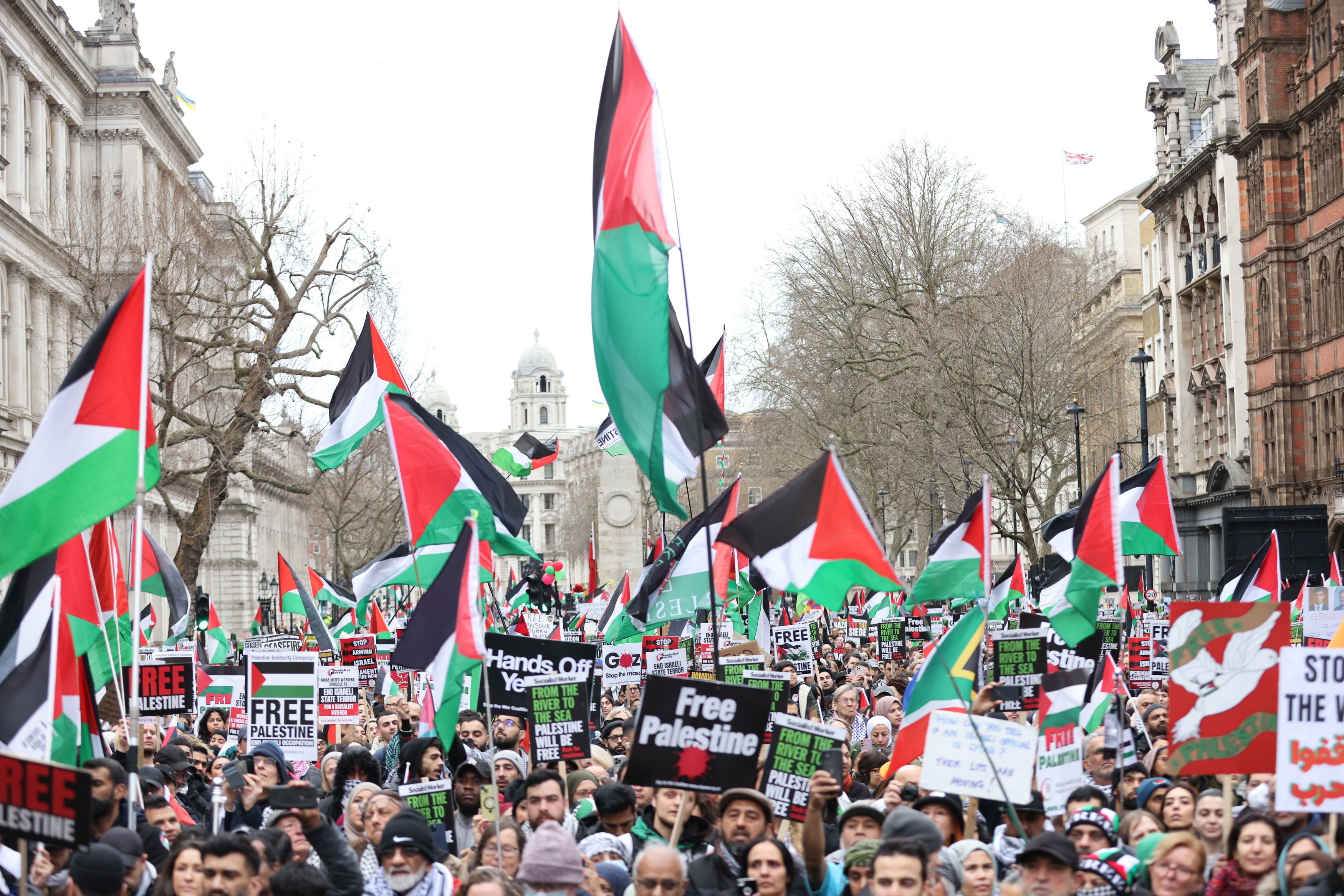Thousands gathered to call for a ceasefire in the conflict between Israel and Hamas