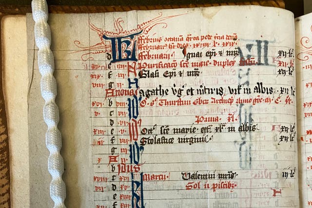 An English Heritage historian discovered a previously overlooked entry in a service book from Pontefract Priory (English Heritage/PA)