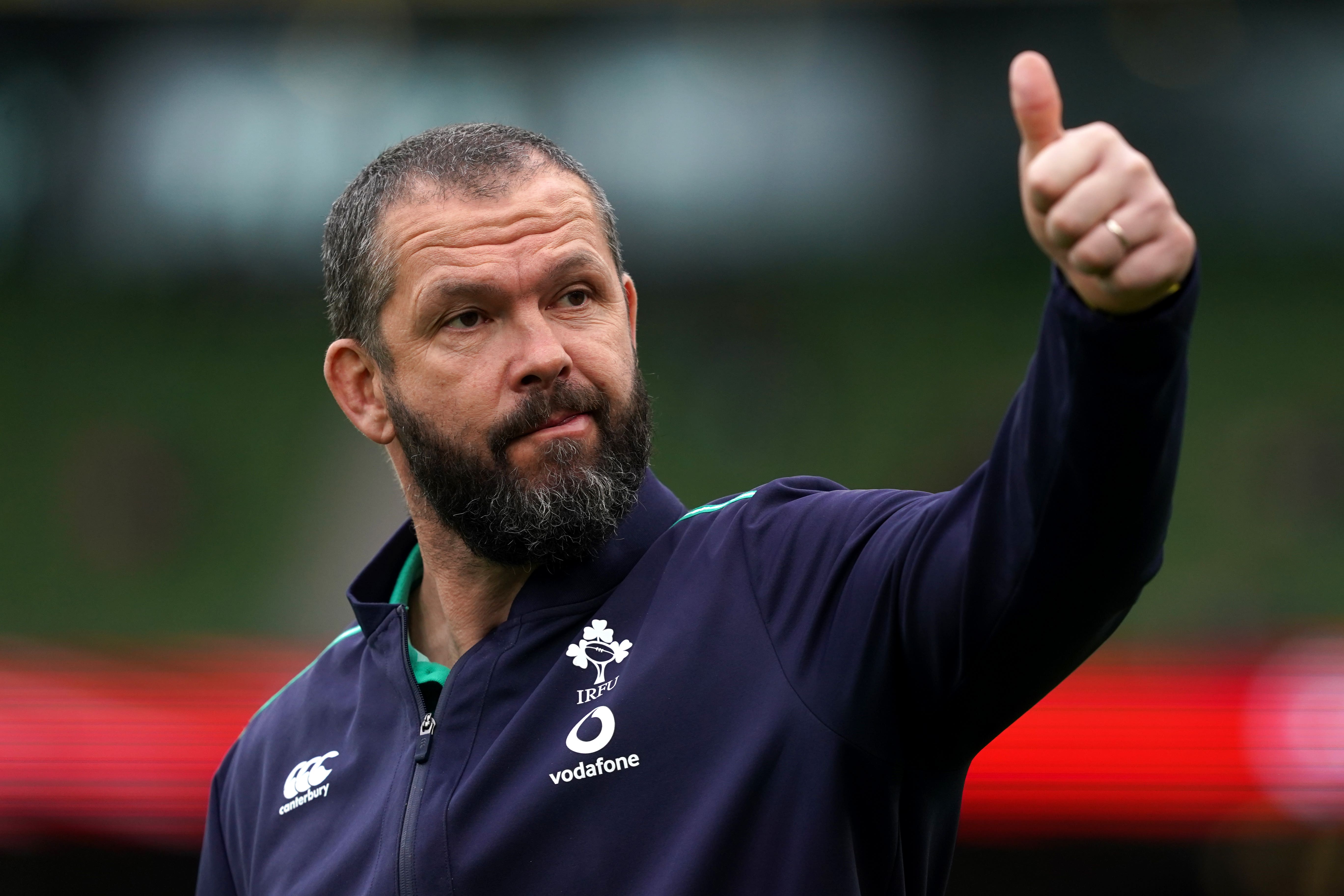 Ireland head coach Andy Farrell saw his side open their Six Nations title defence with a convincing win over France (Brian Lawless/PA)