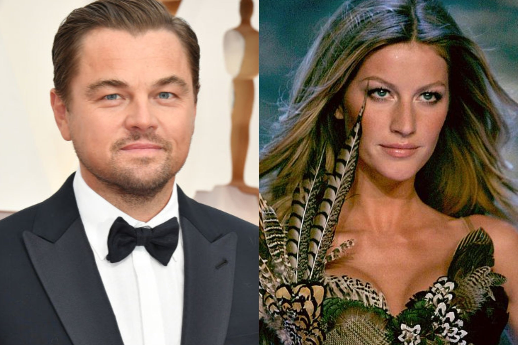 Leonardo DiCaprio, and model Gisele Bundchen during a 2006 Victoria’s Secret show – the pair were formerly an item