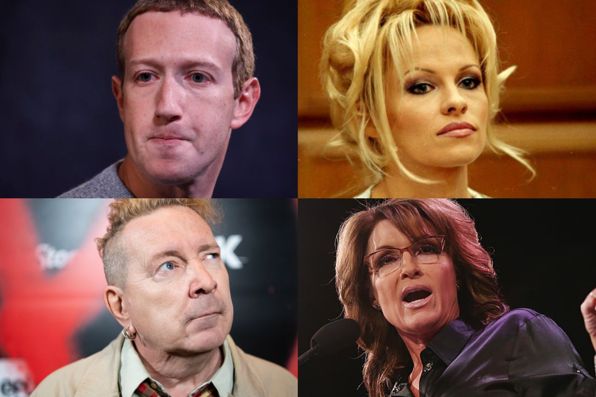 Pamela Anderson, Sarah Palin, John Lydon and Mark Zuckerberg are among the stars who’ve condemned their own biopics