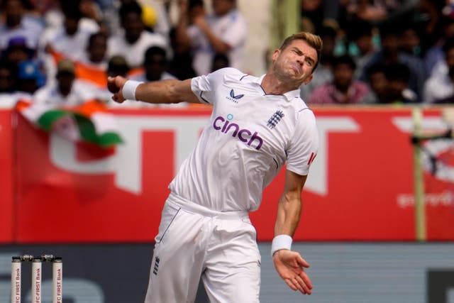 England’s James Anderson was in bullish form against India (Manish Swarup/AP)