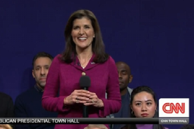 <p>Nikki Haley appears on Saturday Night Live on 4 February, 2024</p>