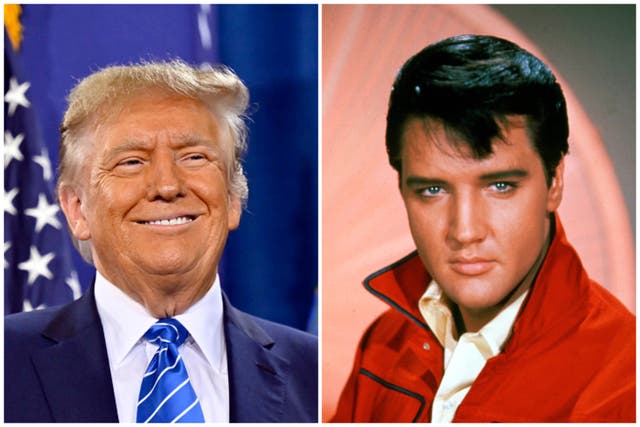 <p>Donald Trump sought opinions on whether he looks like Elvis Presley in new Truth Social post this weekend </p>