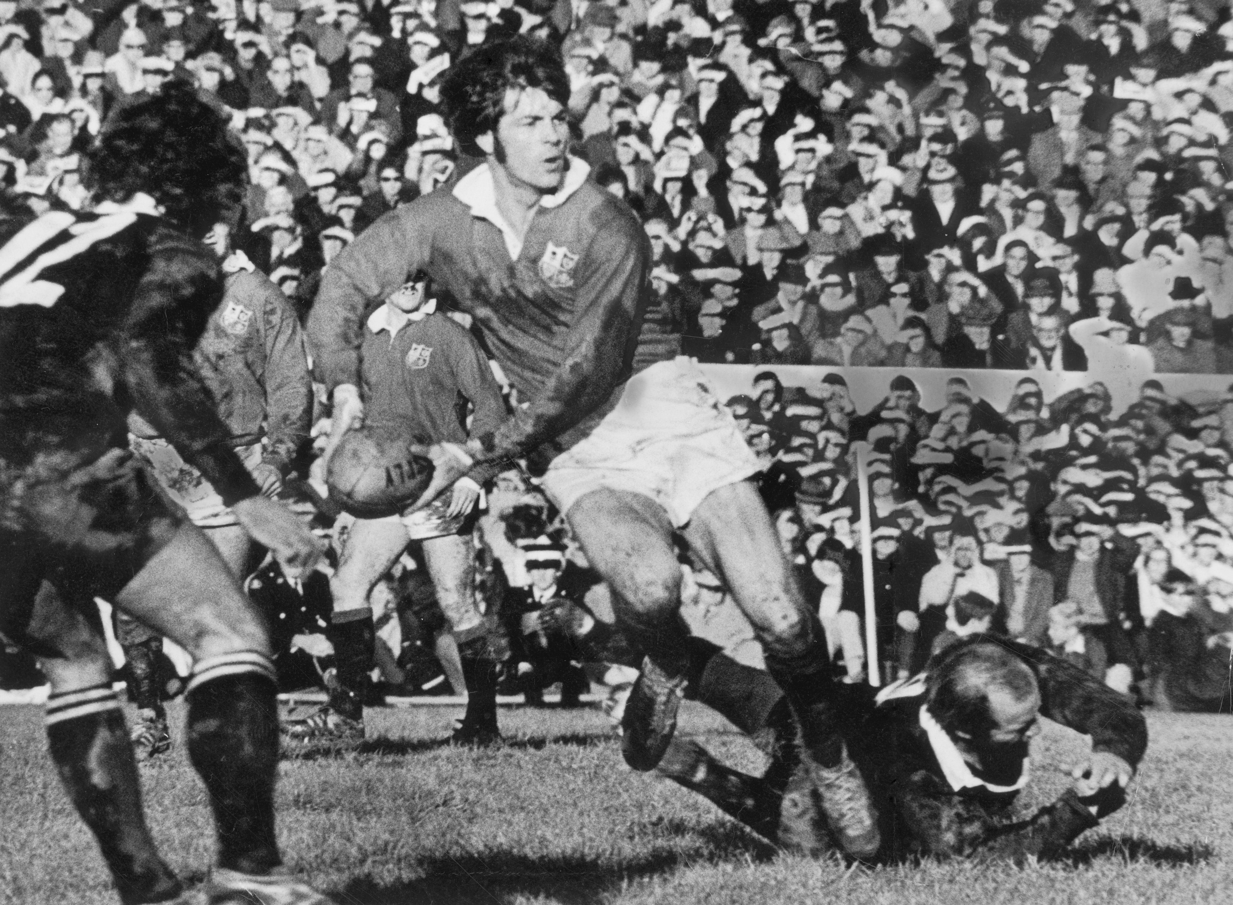 Barry John in action during the British Lions’ tour of New Zealand, 1971