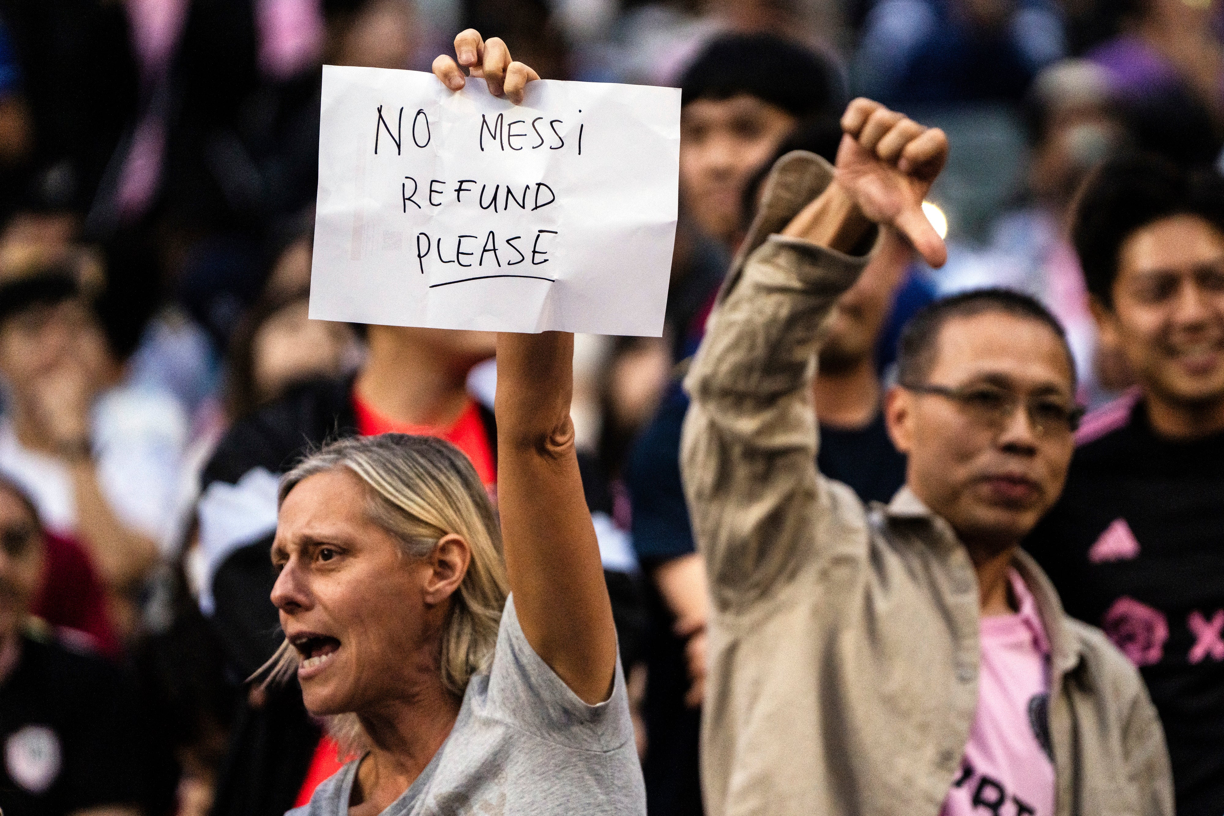 Angry fans at the game in Hong Kong