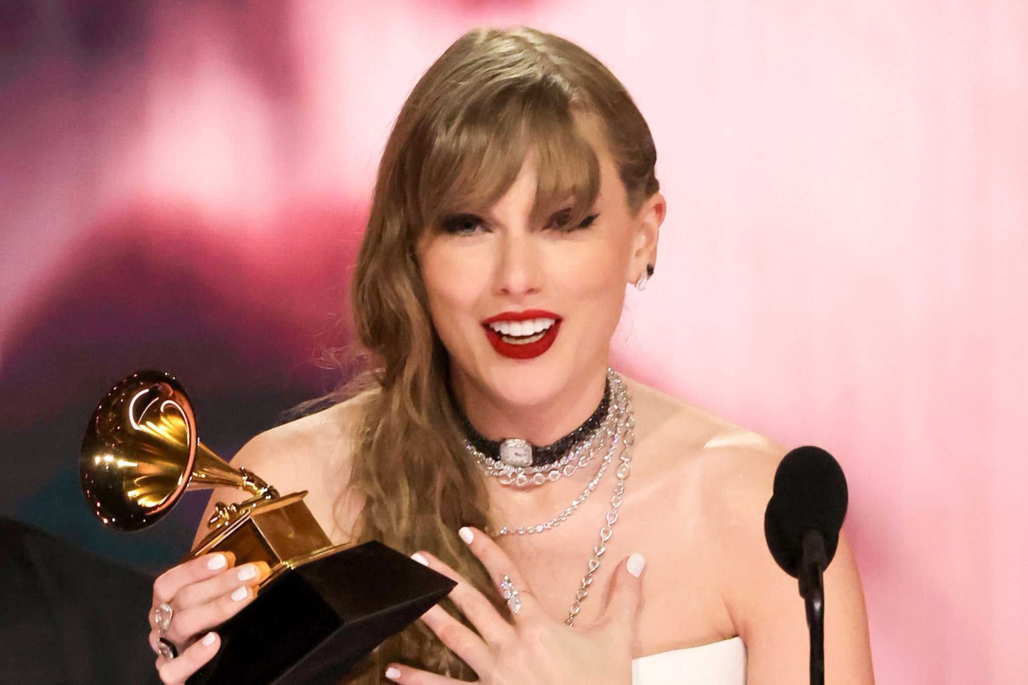 Record breaking: Swift is the only person to have won four Album of the Year Grammys