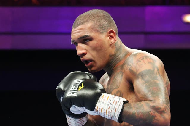 <p>Conor Benn during his decision win over Peter Dobson in Las Vegas</p>