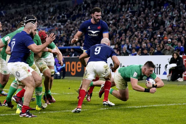 Ireland left France propping up the Six Nations table (Andrew Matthews/PA)