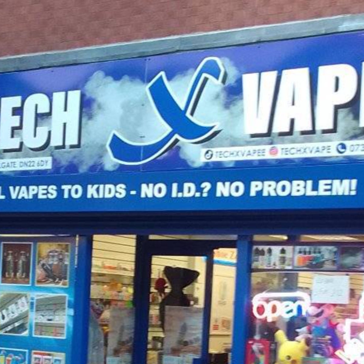Outrage as Retford vape store sign says 'we sell to kids - No ID? No problem' | The Independent Outrage as Retford vape store sign says 'we sell to kids - No ID? No problem' | The Independent
