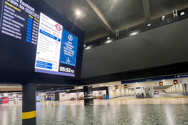 <p>Empty quarter: London Euston early on 4 February, when all trains on London Northwestern Railway were cancelled due to an overtime ban</p>