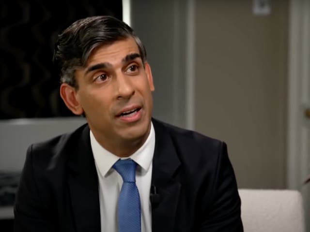 <p>Rishi Sunak interviewed by Piers Morgan on TalkTV</p>