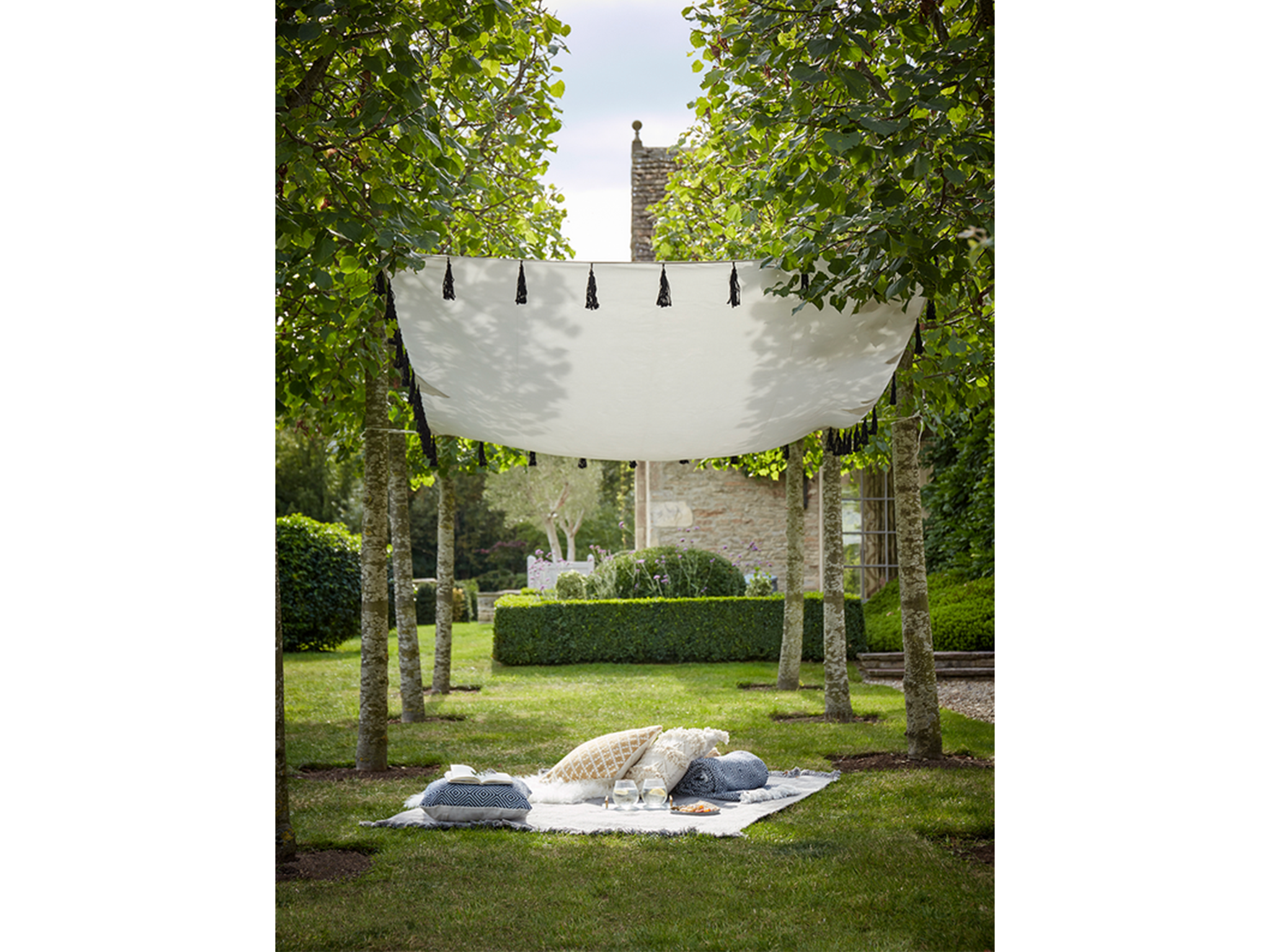best shade sails review indybest 2024 Cox & Cox tasselled canopy