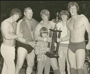 The Von Erichs, pictured from left to right: Kerry, Fritz, Kevin, Chris (front), Mike and David