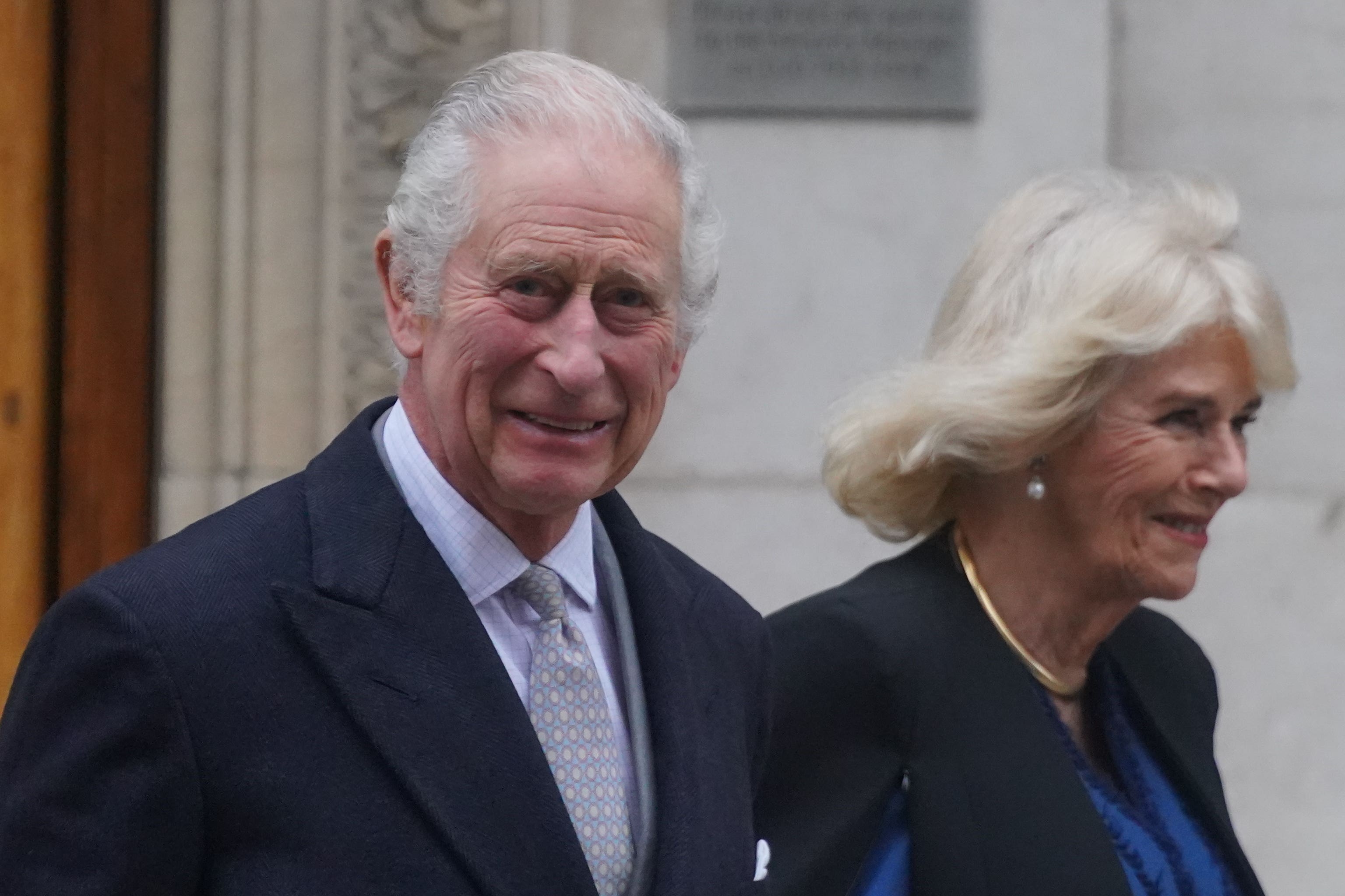 The King and Queen departing The London Clinic last week