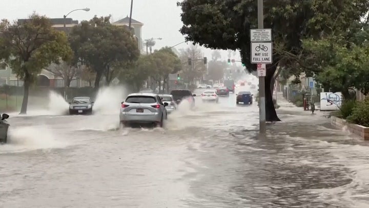 Los Angeles residents were sent warnings for flash floods which advised people not to travel unless evacuating or ‘fleeing the area’